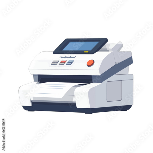 Modern Flat Pixel Art Bill Counter Machine