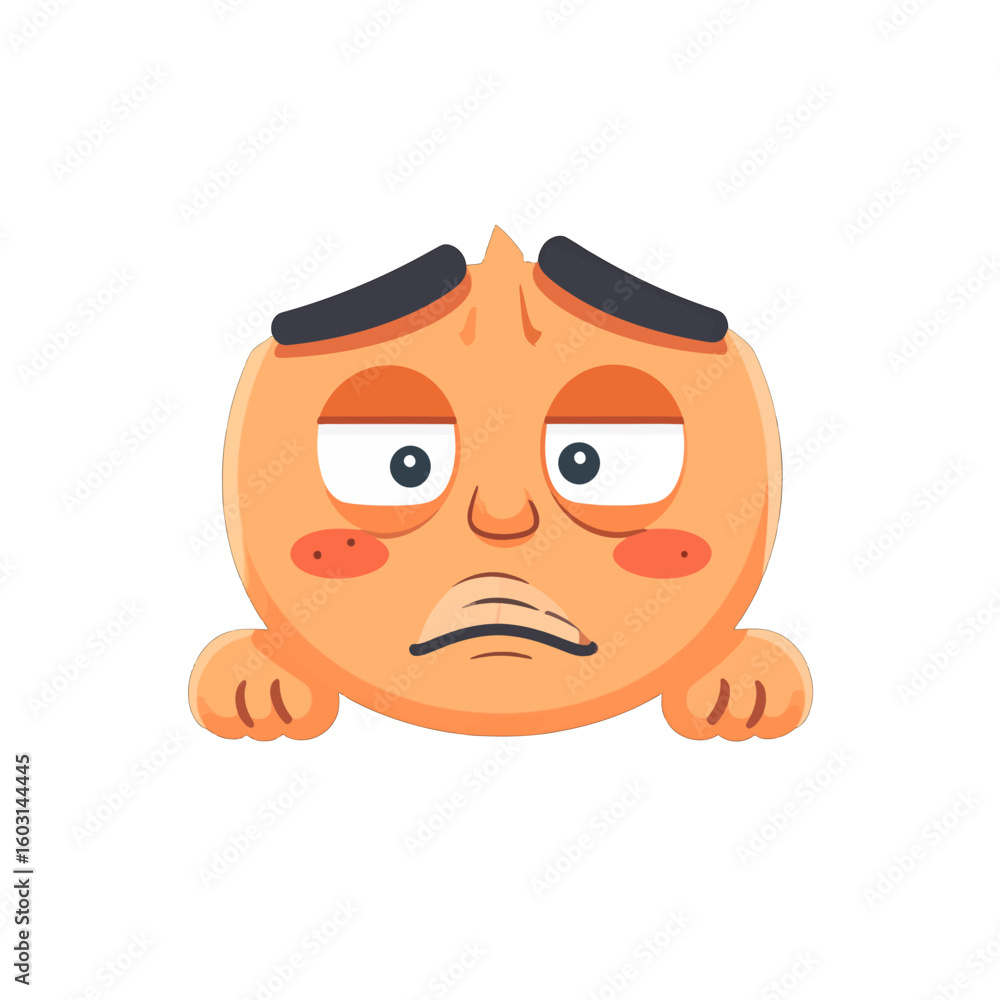 Obraz premium Pixelated Sad Face Emoji Illustration