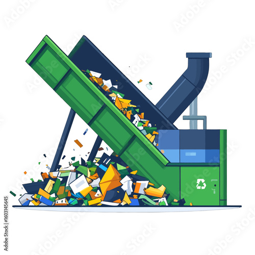 Recycling Machine Dumping Waste