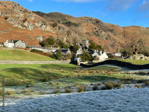 Fotografie Village of Chapel Stile in winter. English Lake District