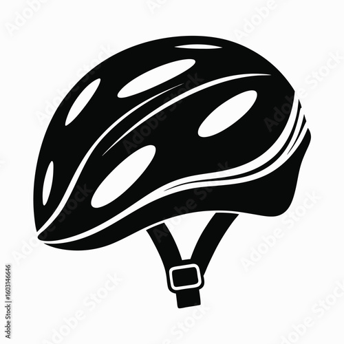 Black and White Bicycle Helmet Illustration bike safety
