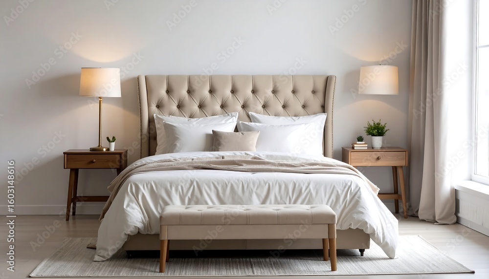 Fototapeta premium Modern bedroom interior