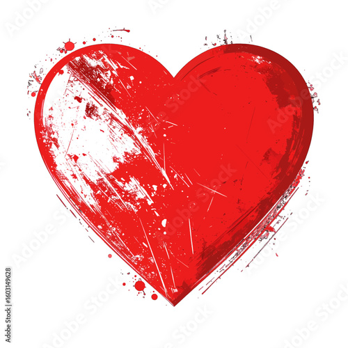 Red Brush Stroke Heart Illustration
