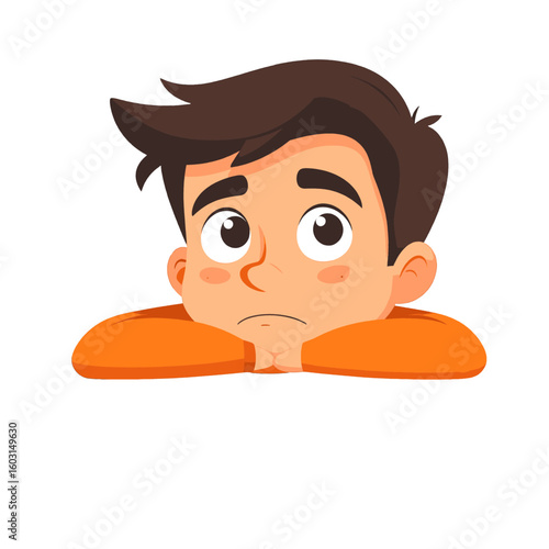 Sad Boy Cartoon Illustration
