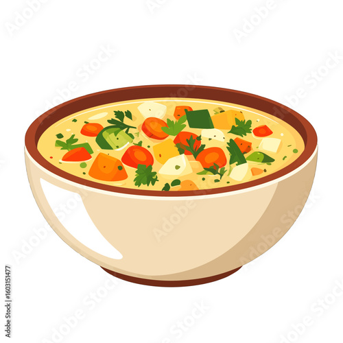 Colorful Vegetable Soup In Bowl