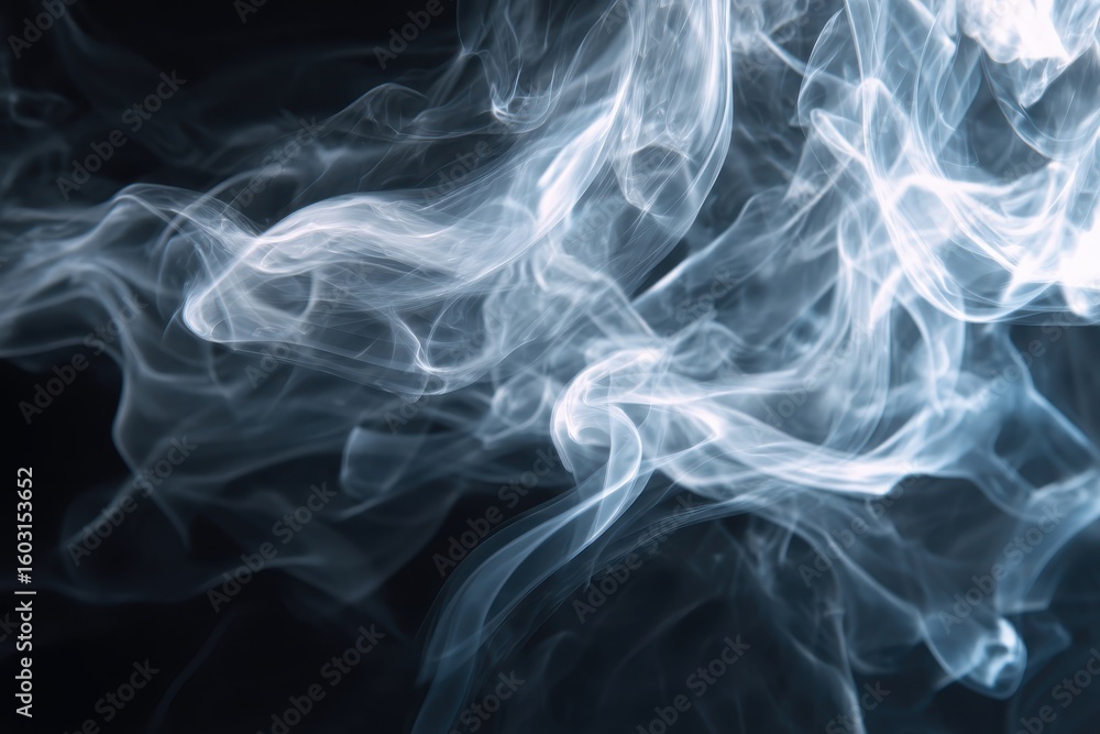 Fototapeta premium Majestic white smoke swirls gracefully, providing an abstract and surreal atmosphere for artistic projects and innovative designs