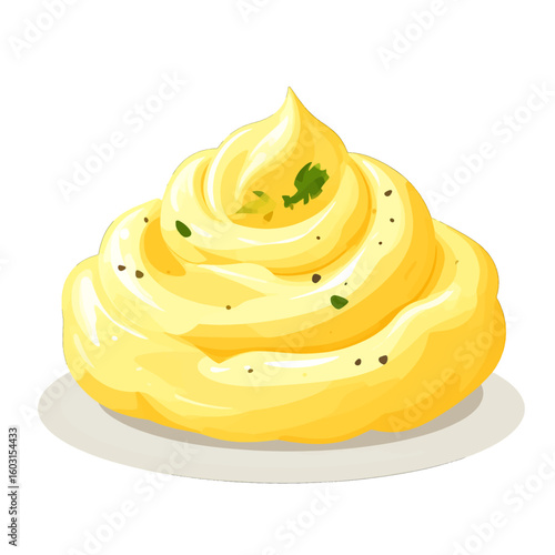 Whipped Creamy Mashed Potatoes Illustration