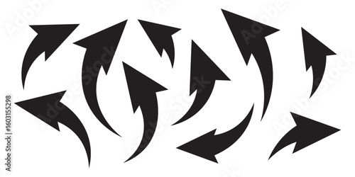 Curved arrow icons. curved arrows set. arrow symbol collection.