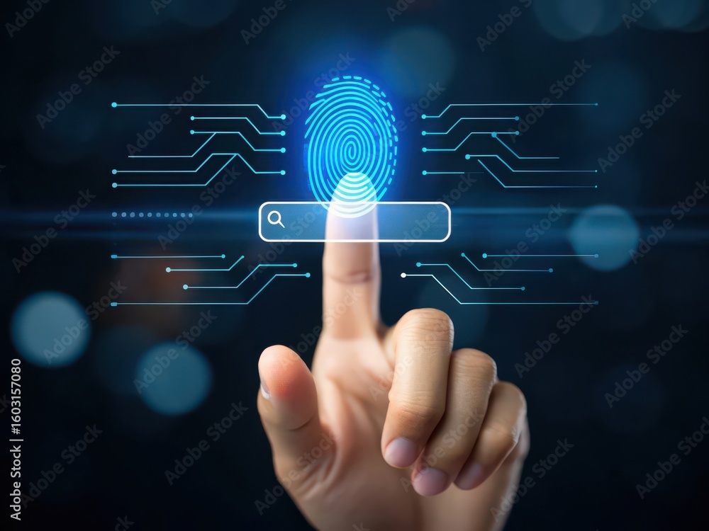 Fingerprint scan for digital security and access authentication Fingerprint scan for digital security and access authentication