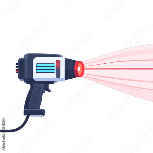 Pixel Art Futuristic Laser Spray Gun Illustration