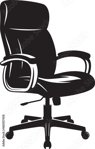 Ergonomic black office chair with wheels and armrests swivel