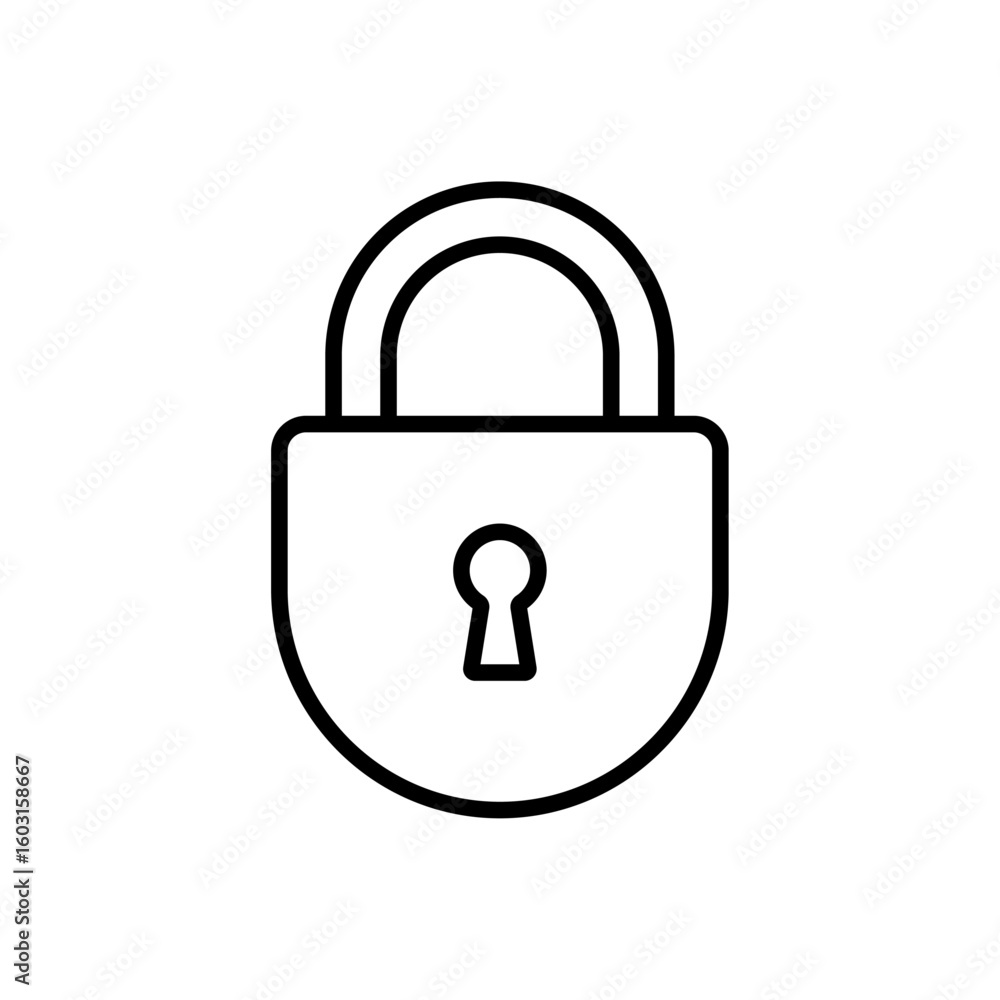 Padlock icon representing security and privacy, including solid, outline, and minimal design variations on a white background Padlock icon representing security and privacy, including solid, outline, and minimal design variations on a white background