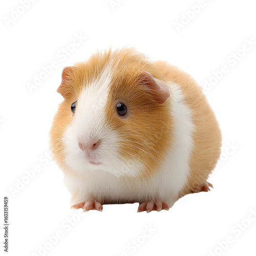 Wallpaper Mural A fluffy tan and white guinea pig with a pink nose and tiny paws isolated on transparent background Torontodigital.ca