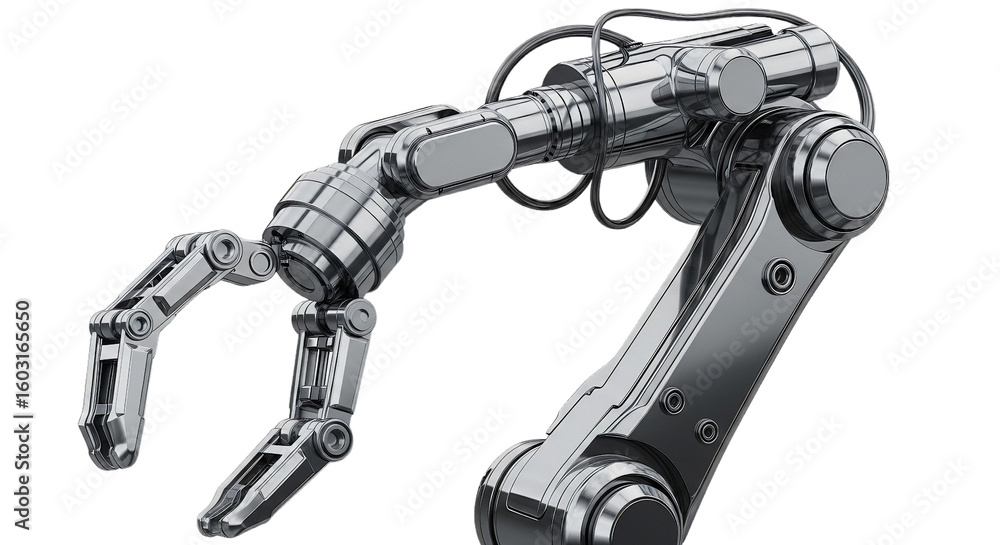 Naklejka premium Robotic arm claw isolated PNG with Transparent Background