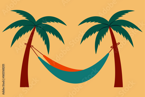 hammock between swaying palms