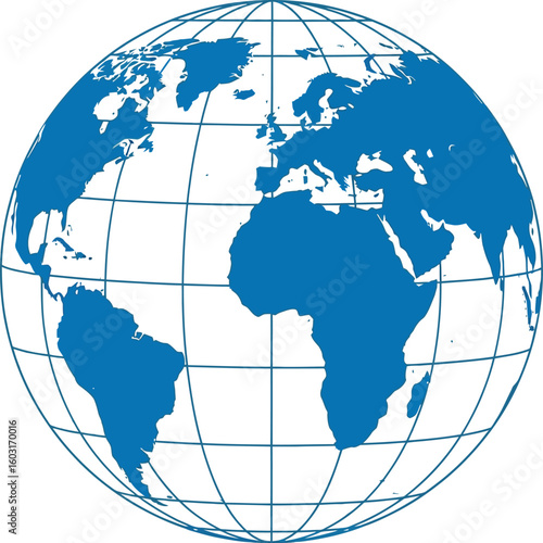 Global political world map illustration with country borders