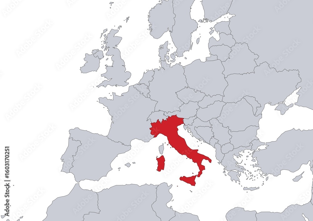 Fototapeta premium Italy map in Europe 