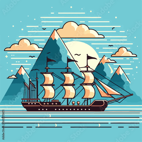 illustration of a ship on the seabed
