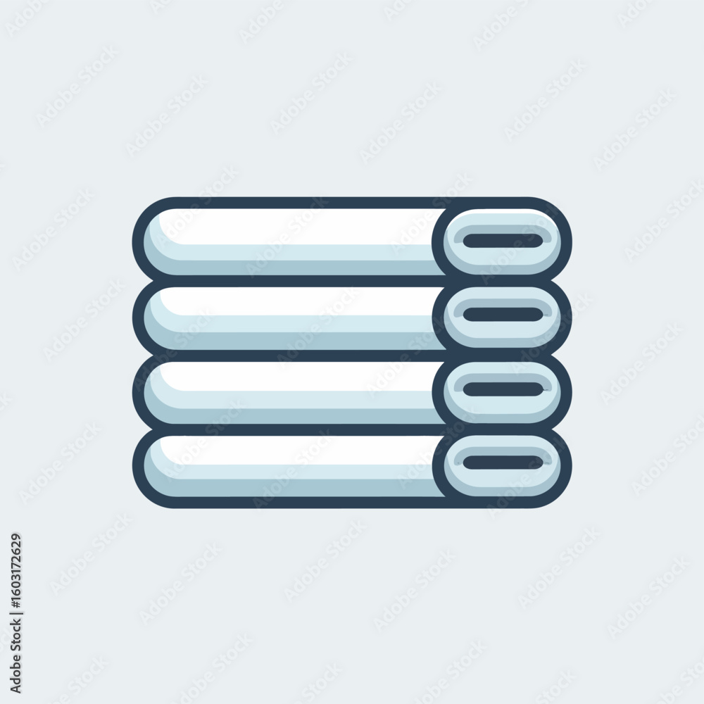 Stacked rolled towels or fabric icon Stacked rolled towels or fabric icon