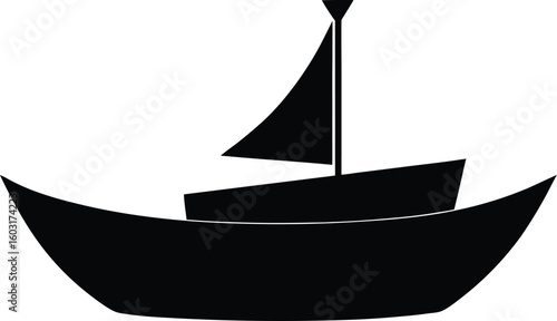 Black sailboat vector icon