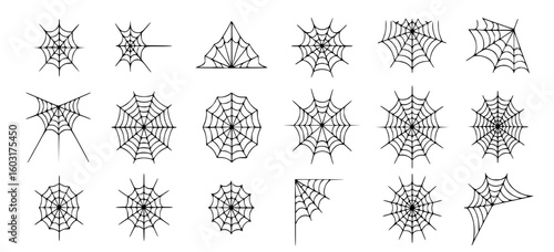Black spiderwebs on white background cobweb arachnid