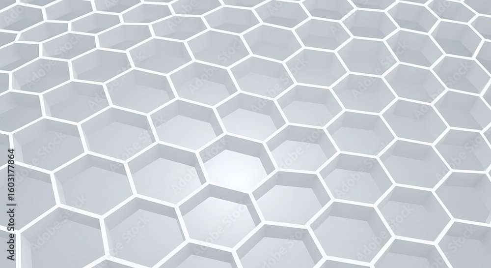Fototapeta premium White Hexagonal Pattern on Modern Geometric Background