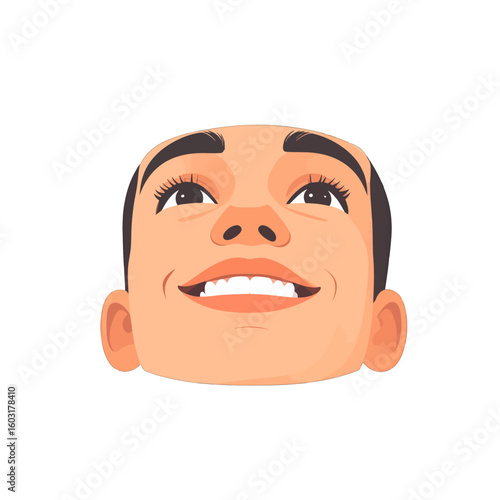 Happy Person Portrait Illustration