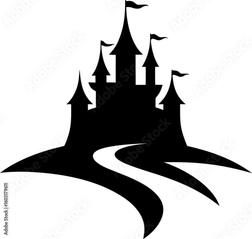  Fairy Tale Castle Silhouette with Path