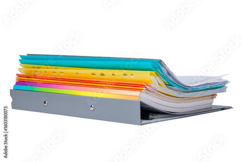 Office folders isolated on white background with clipping path. Office supplies.