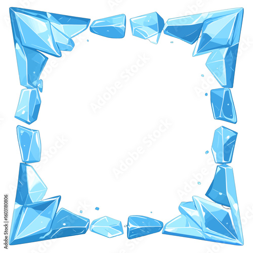 Blue Ice Crystal Frame Design