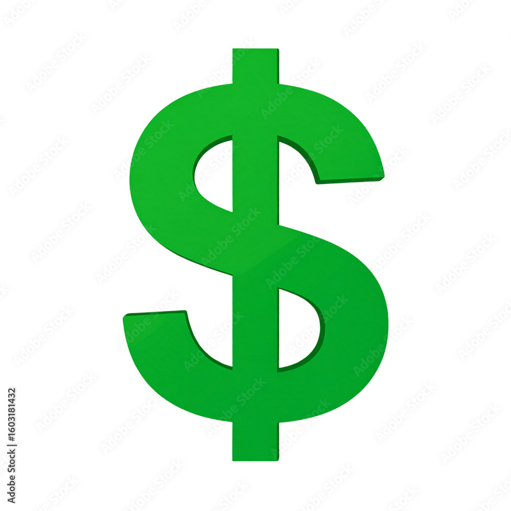 Flat Vector Illustration of Dollar Sign ($), Transparent Background Flat Vector Illustration of Dollar Sign ($), Transparent Background