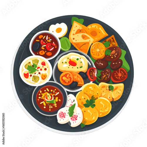 Colorful Indian Food Platter Displaying Variety Of Dishes