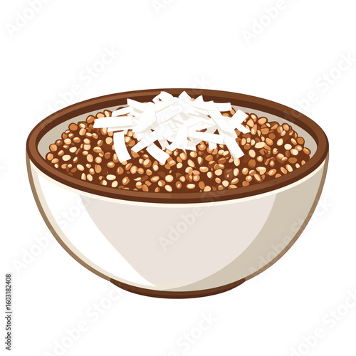 Bowl Of Buckwheat With Coconut Topping