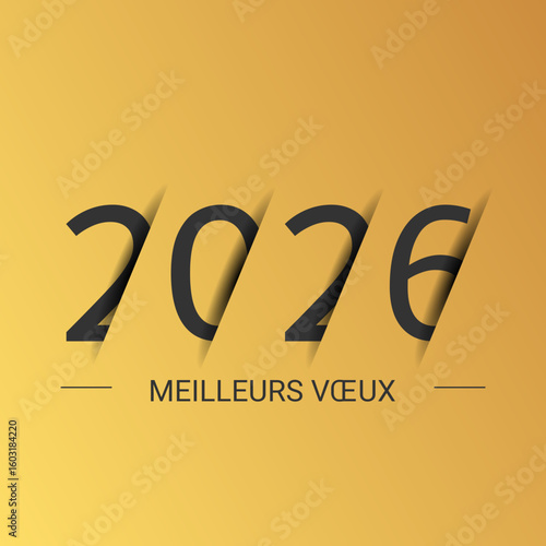 Bonne année - meilleurs vœux 2026 - vecteur pour affiche bannière salutation et célébration du nouvel an 2026.