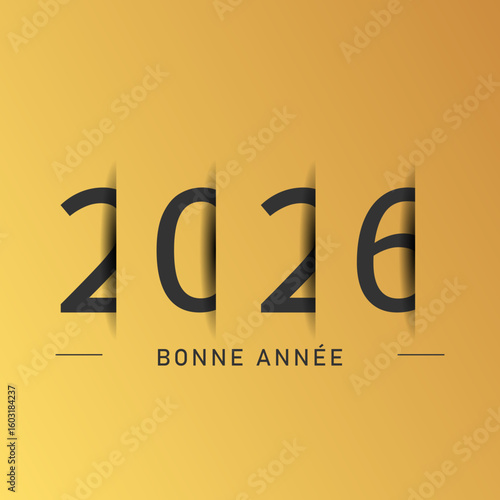Bonne année - meilleurs vœux 2026 - vecteur pour affiche bannière salutation et célébration du nouvel an 2026.