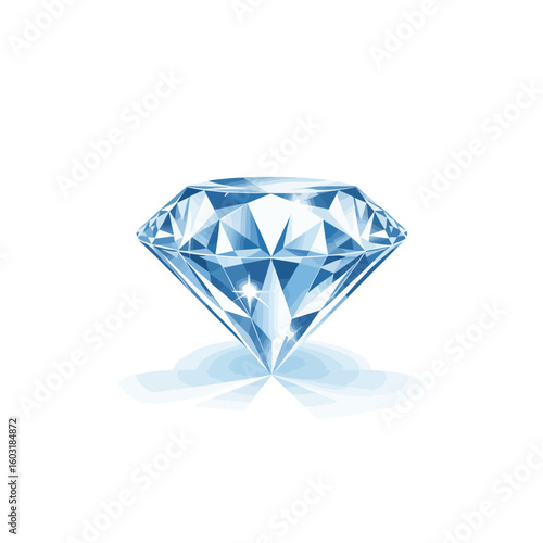 Brilliant cut diamond on white background
