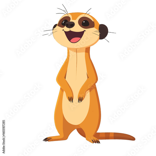 Cute Cartoon Meerkat Standing Up