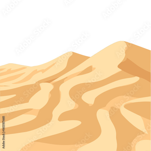Pastel Beige Desert Dunes Landscape Illustration