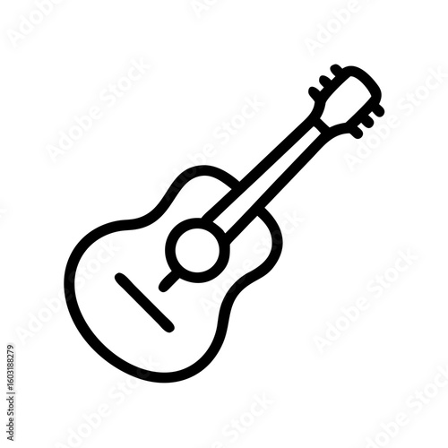 Acoustic guitar vector icon musical instrument stringed guitar art