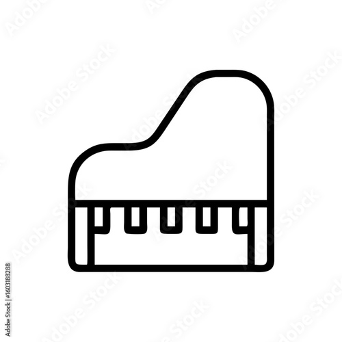 Grand piano outline vector icon musical instrument keyboard design