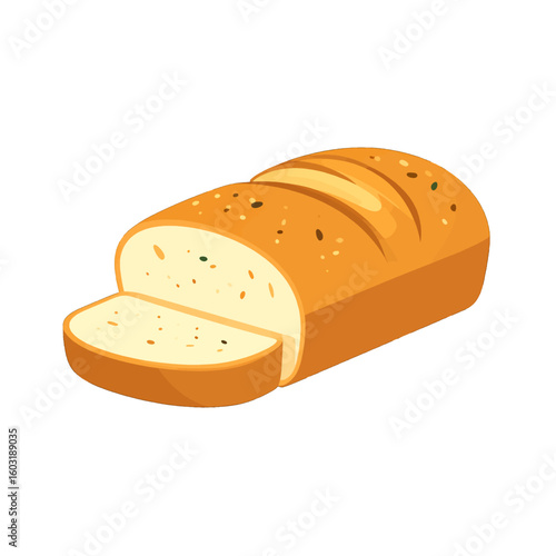 Sliced Loaf Of Bread Illustration