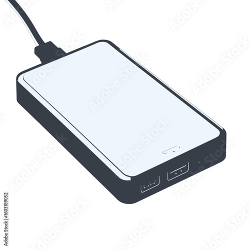 Isometric Illustration Of A Portable Power Bank