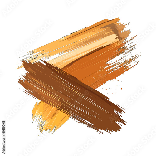 Abstract Brush Strokes Design In Orange And Brown Colors