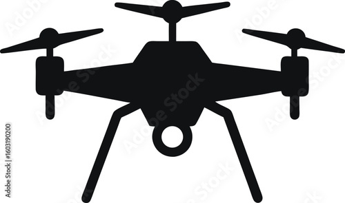 Black drone icon vector