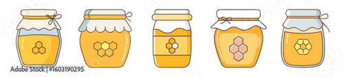 Adorable Honey Jar Illustrations – Sweet and Rustic Vector Set