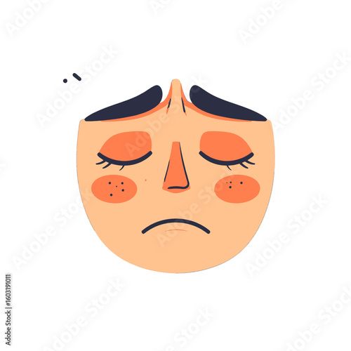 Sad Cartoon Face Illustration