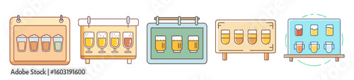 Craft Beer Flight Sampler Icons – Tasting Glasses Collection