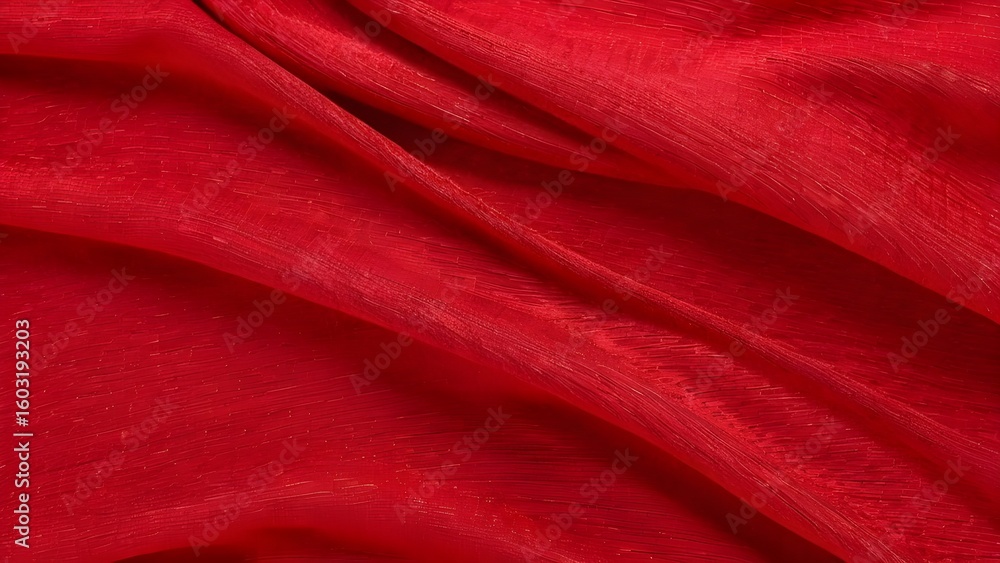 Obraz premium Red fabric with soft wave.Textured background.