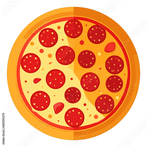 Colorful Pizza Illustration Top View