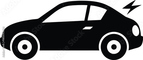 Electric car vector icon